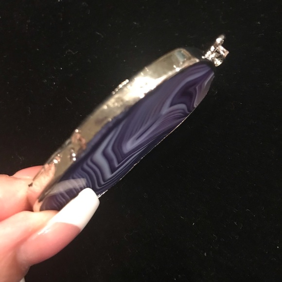 🌈Purple Agate Pendant - Picture 3 of 3